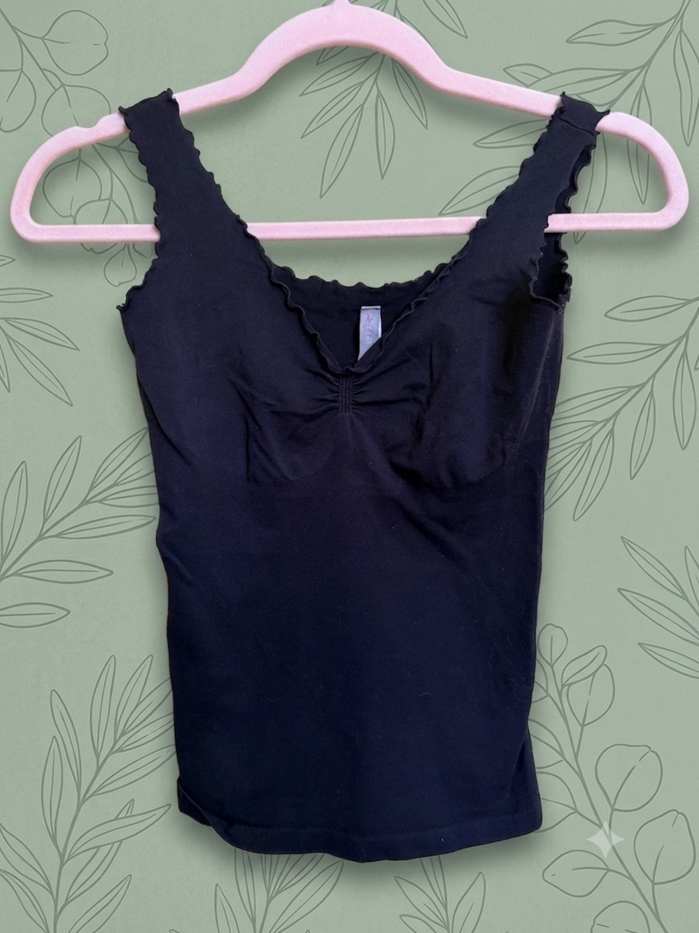 Last Tango Black Ruffled Tank Camisole